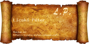 Licskó Péter névjegykártya